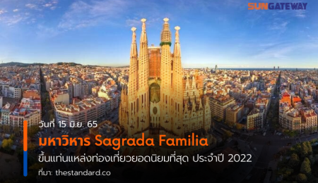 มหาวิหาร Sagrada Familia ขึ้นแท่นแหล่งท่องเที่ยวยอดนิยมที่สุด ประจำปี 2022