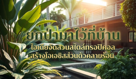 ยกป่ามาไว้ที่บ้าน ไอเดียจัดสวนสไตล์ทรอปิคอล สร้างโอเอซิสส่วนตัวคลายร้อน