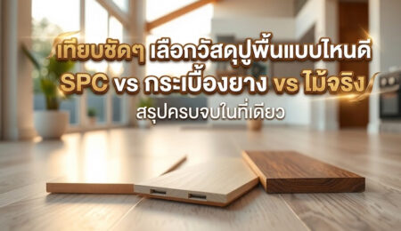 เทียบชัดๆ เลือกวัสดุปูพื้นแบบไหนดี SPC vs กระเบื้องยาง vs ไม้จริง สรุปครบจบในที่เดียว